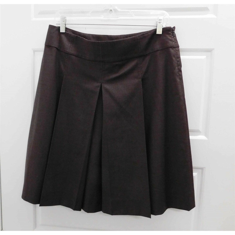 Tory Burch Brown‎ Knee Length Pleated Skirt sz 8